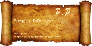 Purgly Péter névjegykártya